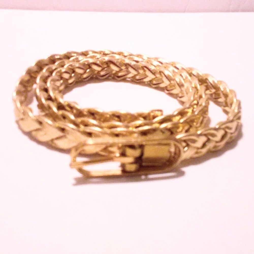 Women's Vintage Gold Woven Belt 34 Inches *